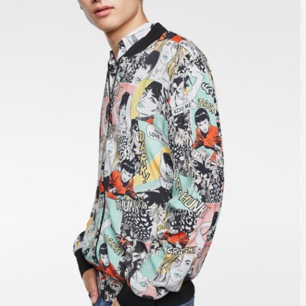 Zara lightweight jacket size xl comic style